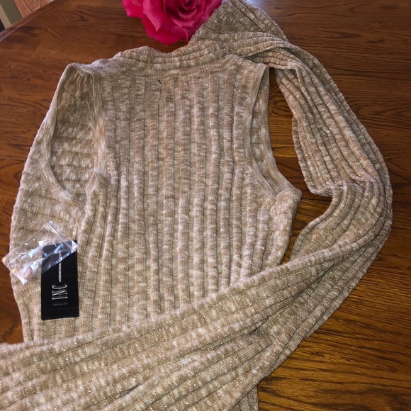 INC silver tan and white metallic sweater - Picture 4 of 4
